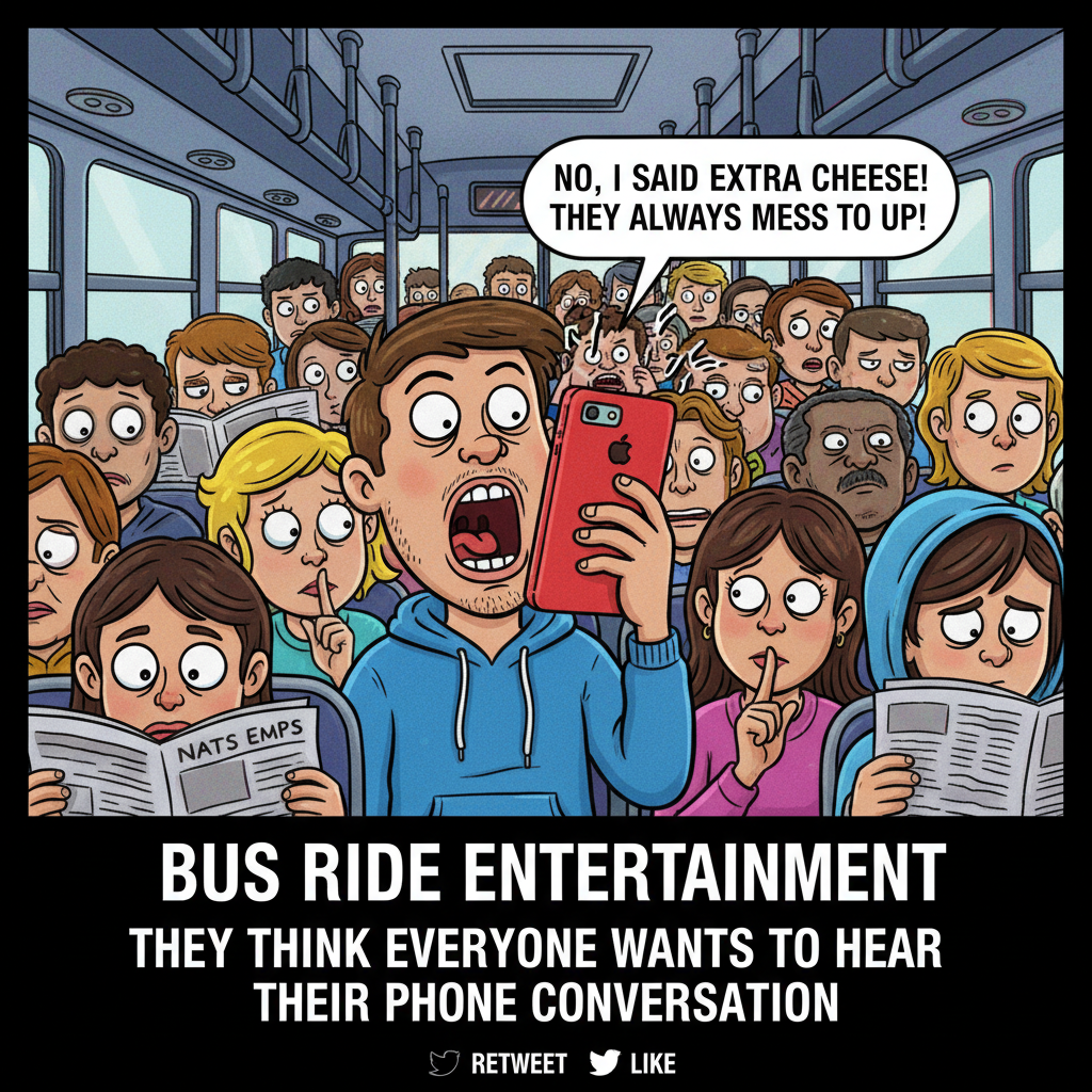 That moment when someone's entire life story plays out on their phone call on the bus.