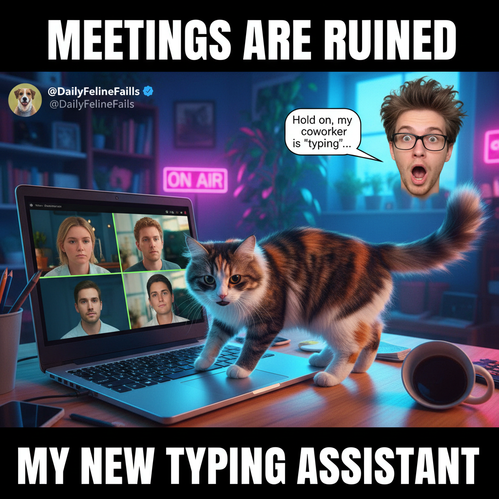 My cat just walked across my keyboard during a client Zoom. Promotion secured.
