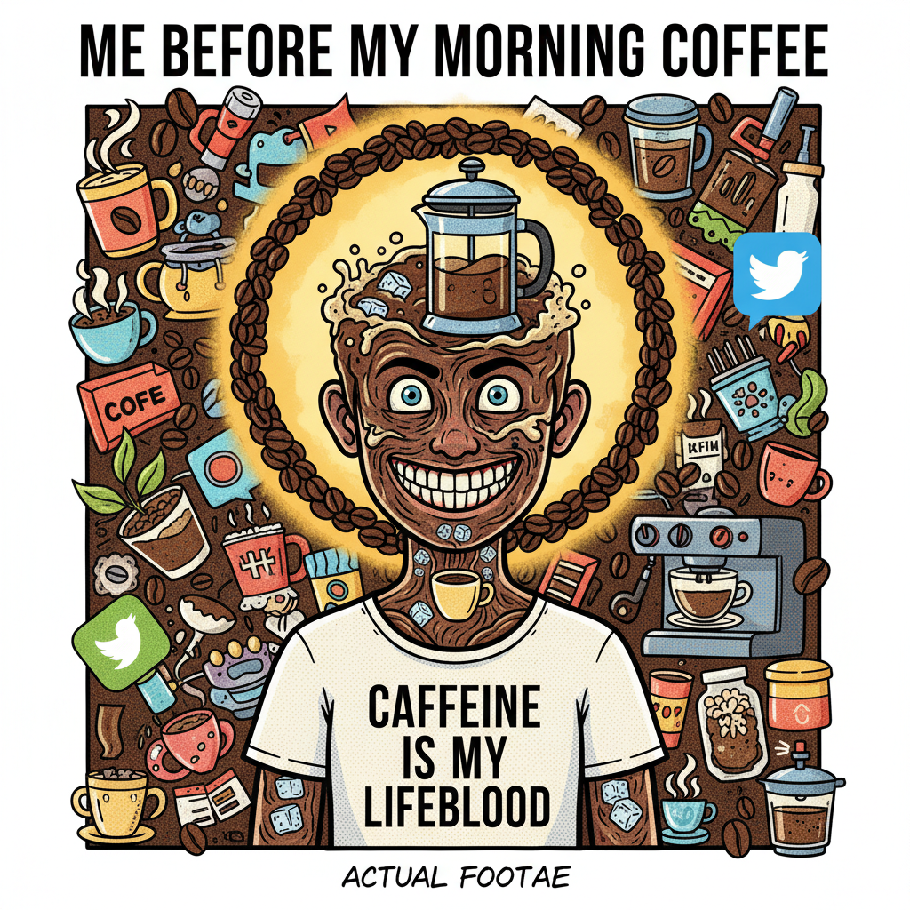 My blood type is coffee. My spirit animal is a coffee bean.