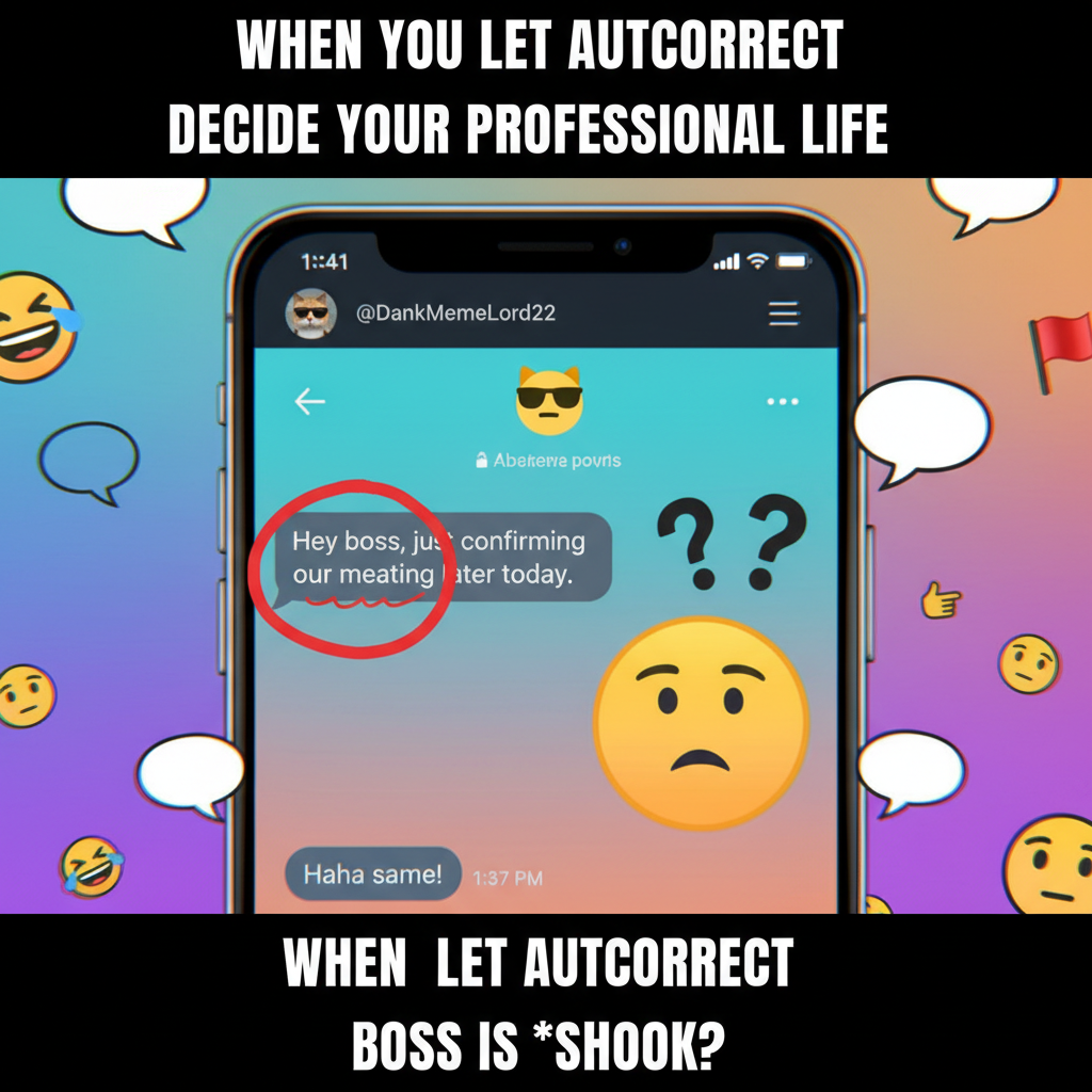 Autocorrect changed 'meeting' to 'meating.' My boss is now very confused.