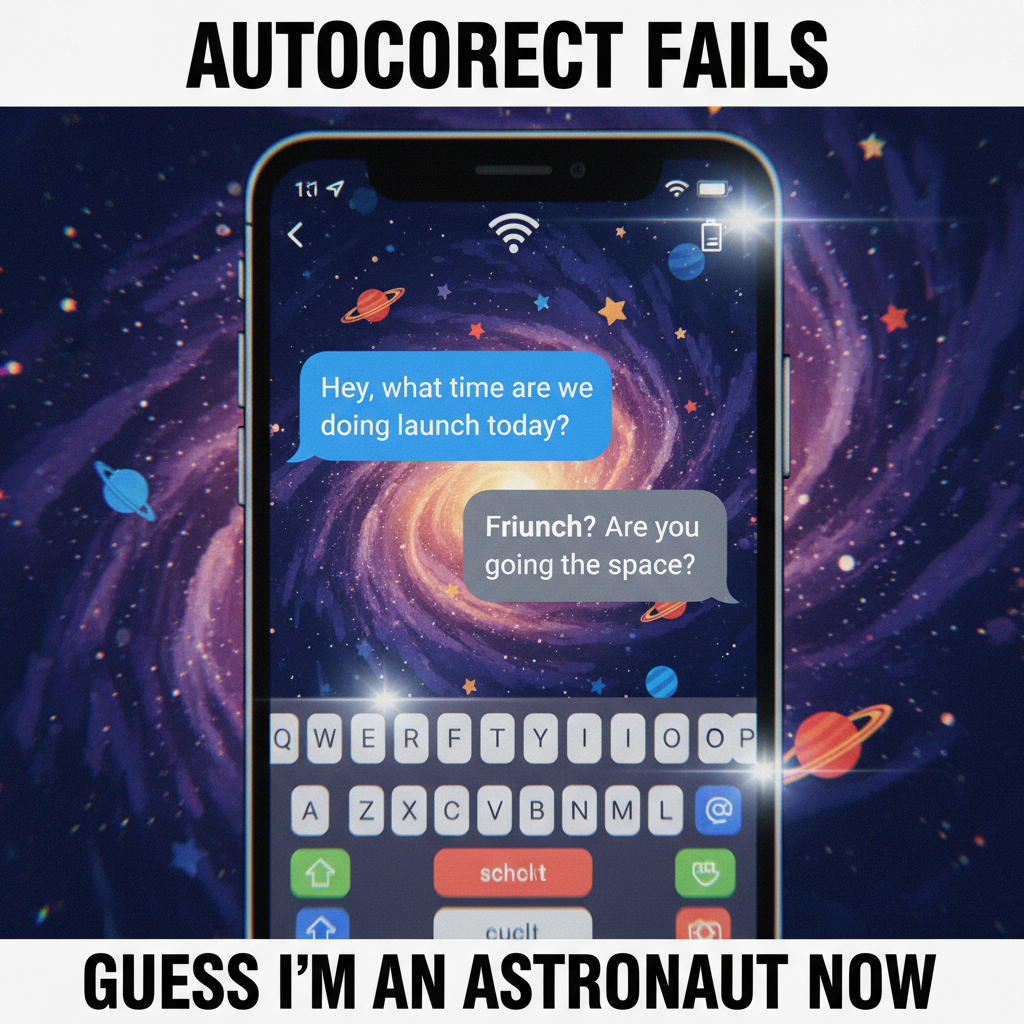 My phone autocorrected 'lunch' to 'launch'. Now my friends think I'm an astronaut.