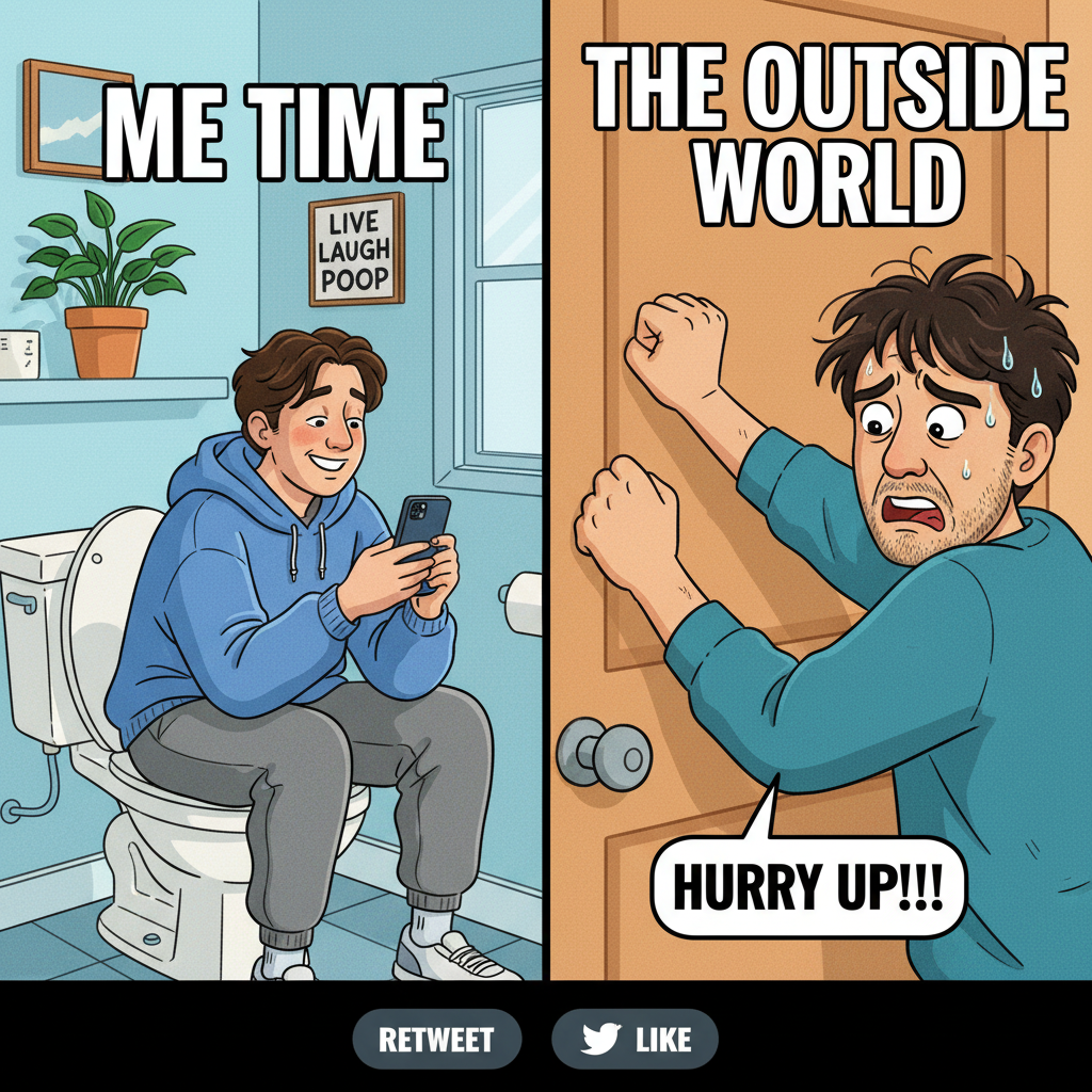 Introverts at a party: Recharge in the bathroom. Extroverts: ARE YOU OKAY IN THERE?!