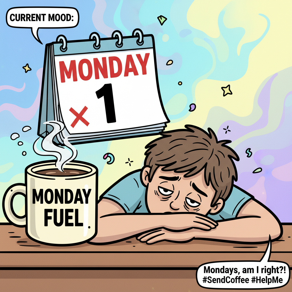 Monday morning mood: Still processing that it's not Friday.