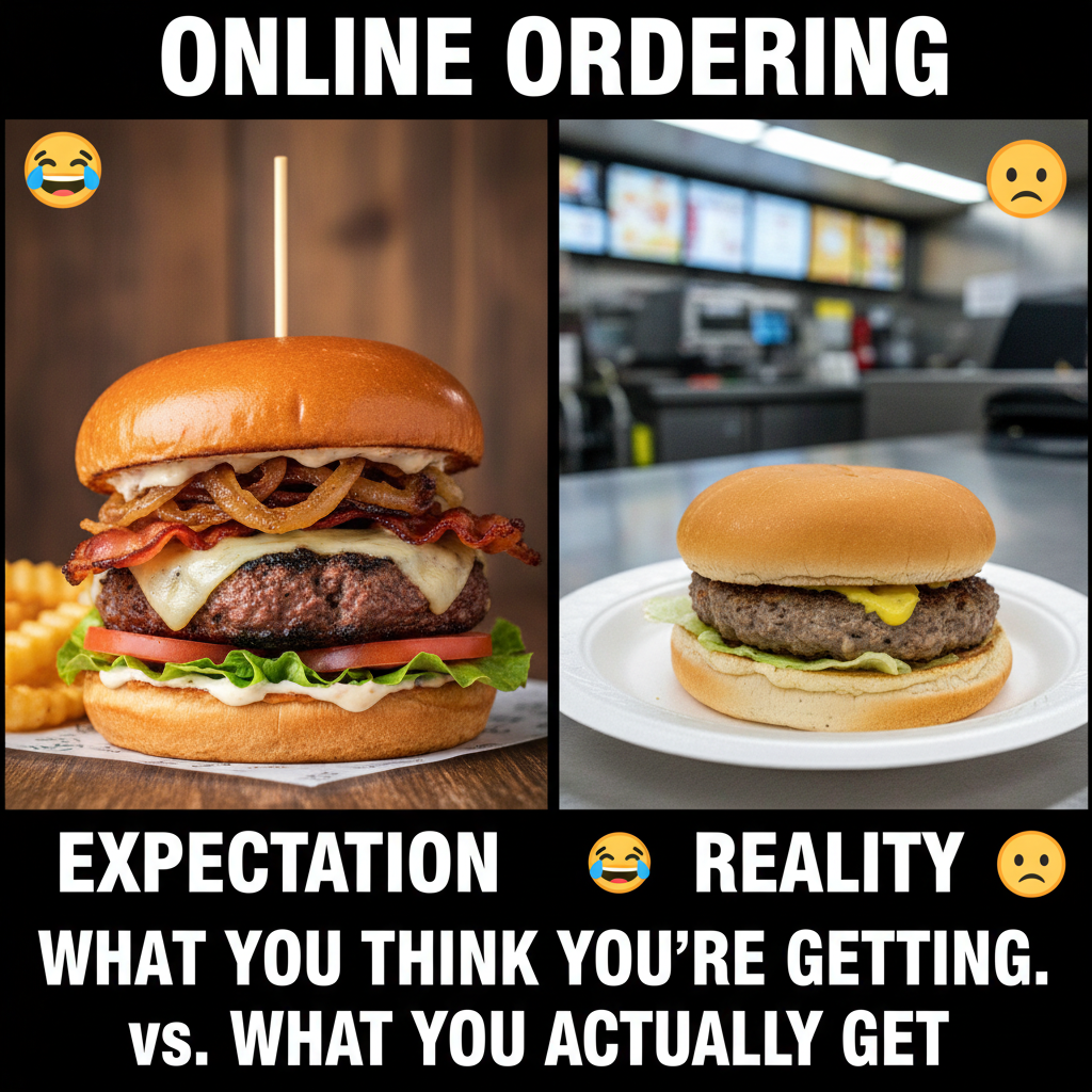 Ordered a gourmet burger, got a sad patty. The audacity!