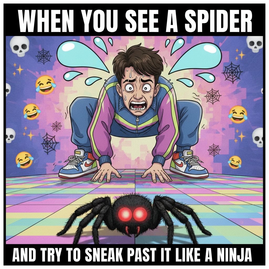 Me trying to walk past a spider like I'm in a stealth anime episode.