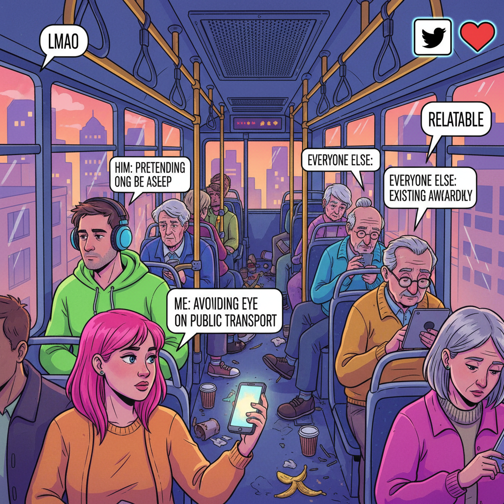 Public transport is just a social experiment on how long we can avoid eye contact.