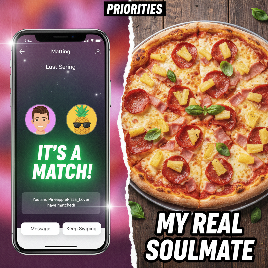 Matched with someone who likes pineapple on pizza. It's a dealbreaker, but also... maybe worth it?