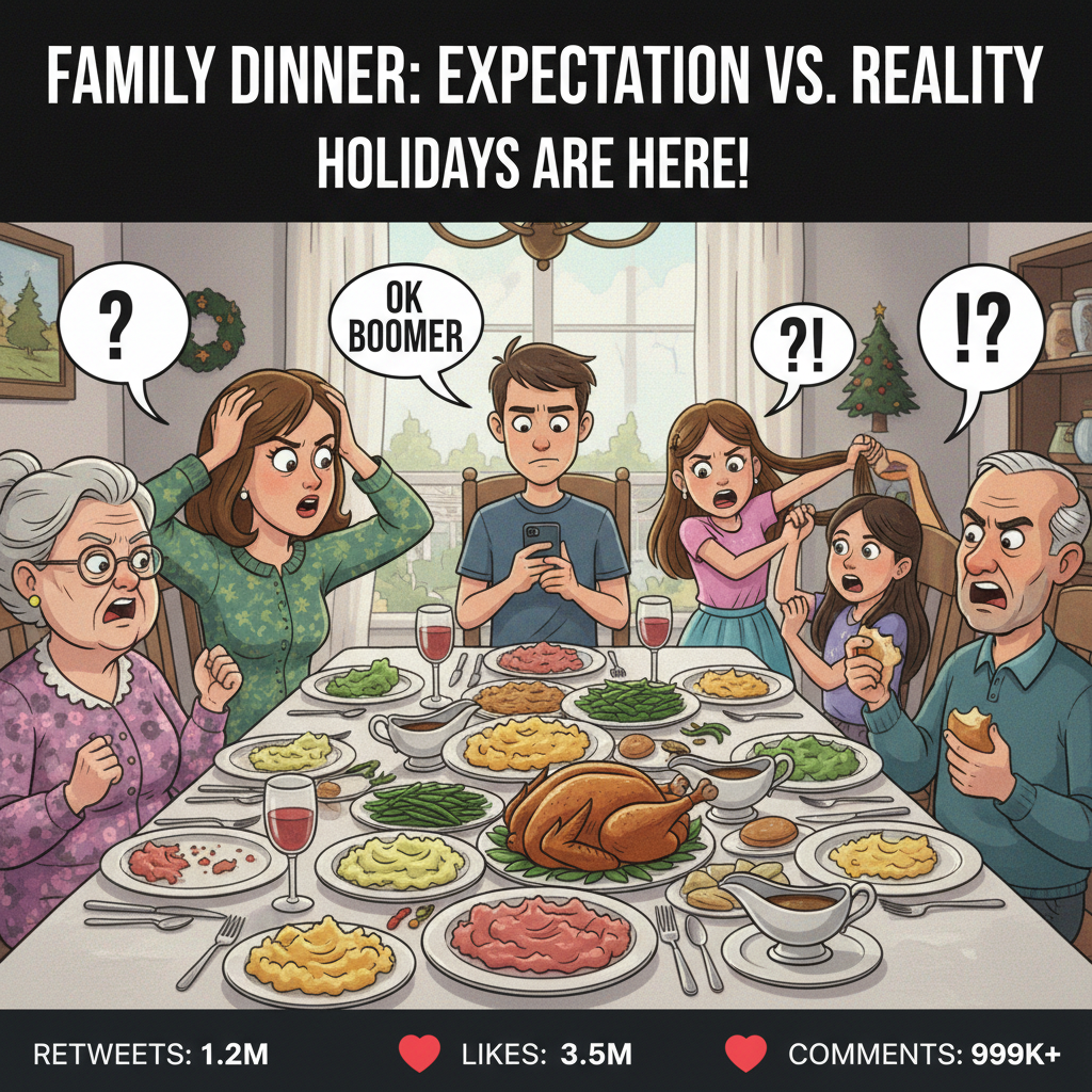 Family dinner: Where 'pass the salt' turns into a 3-hour debate about politics.