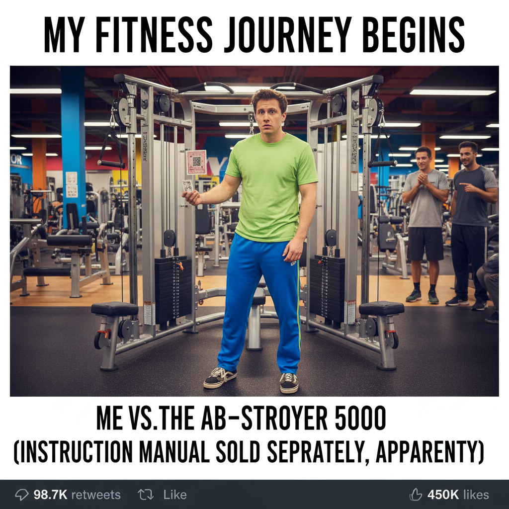 My gym routine is 10% workout, 90% trying to figure out how to use the machines.