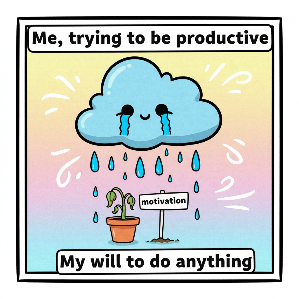 My seasonal depression just filed for divorce from my motivation.