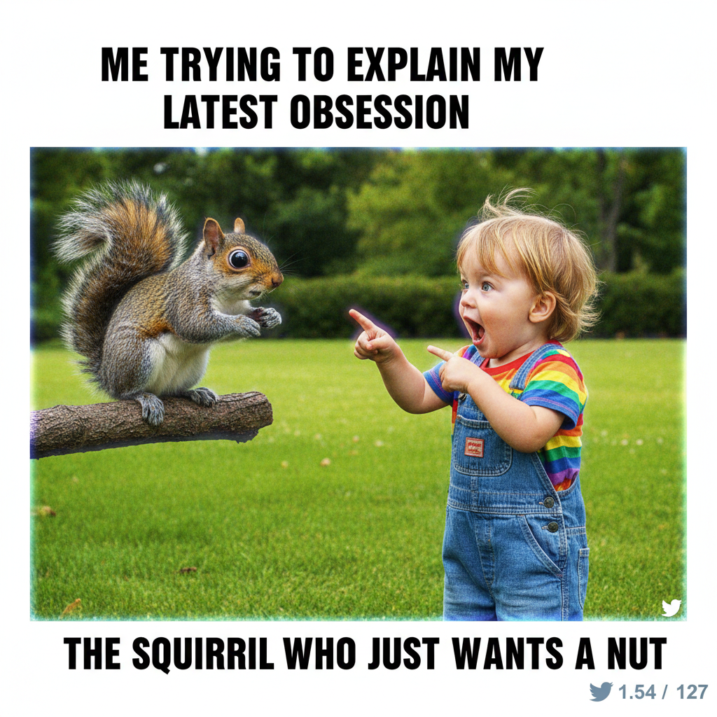My toddler just explained the plot of Paw Patrol to a squirrel. I'm just living here.