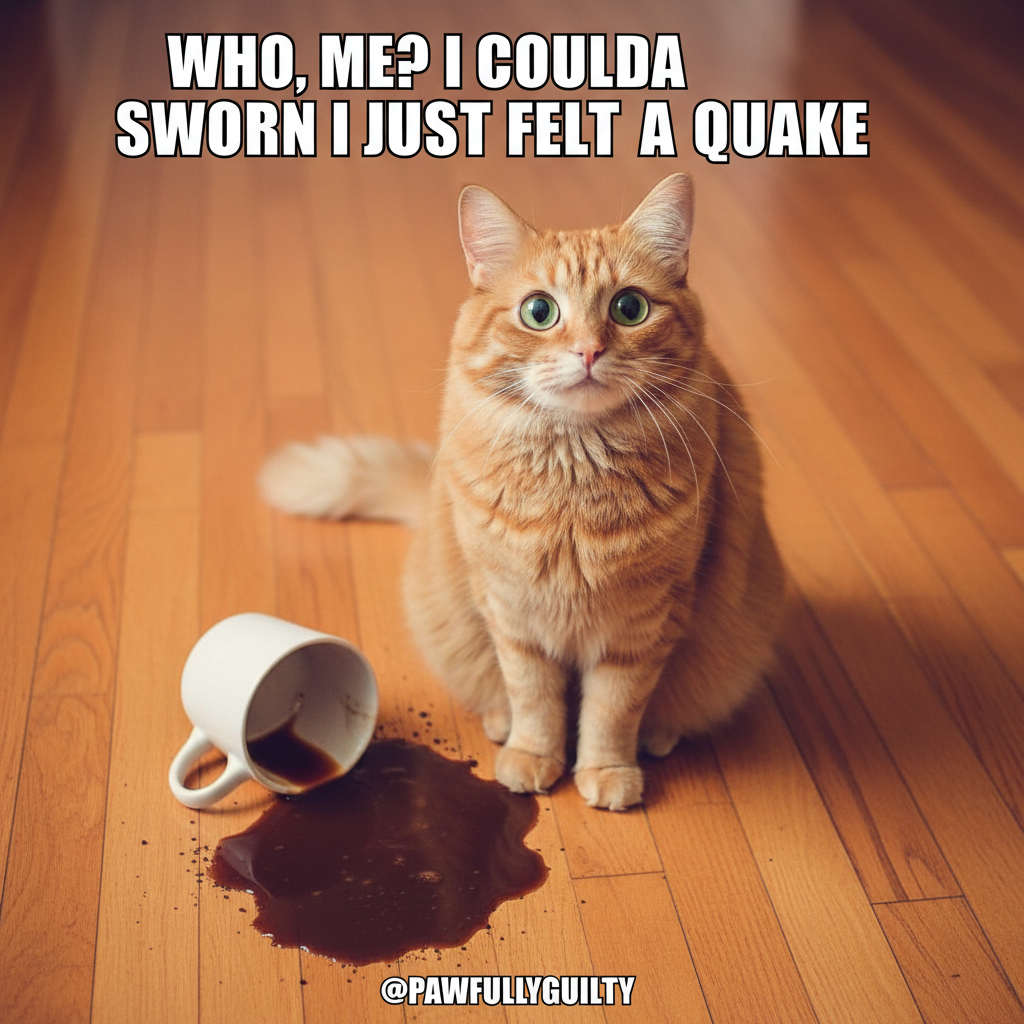 My cat just knocked my coffee off the table then looked at me like *I* did it. The audacity.