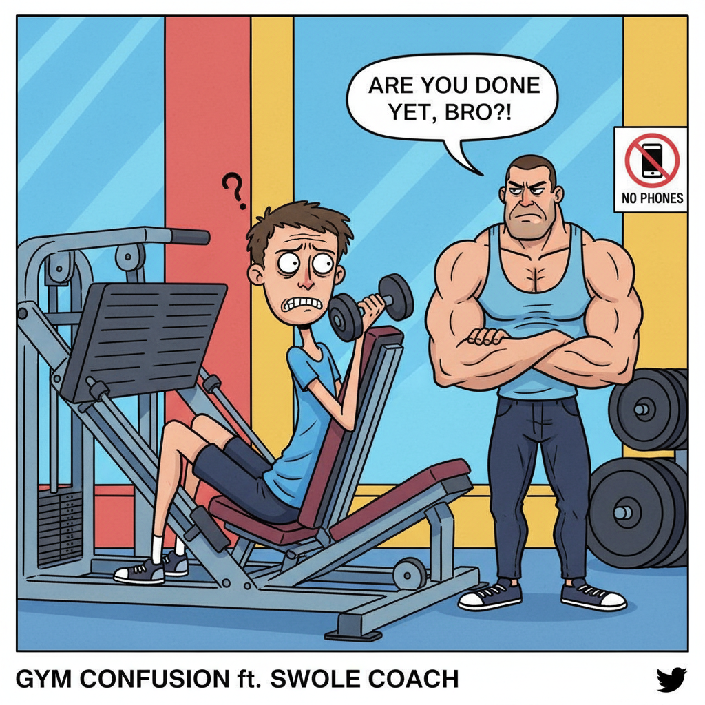 When the gym bro asks if you're 'done with that machine' after 3 seconds.