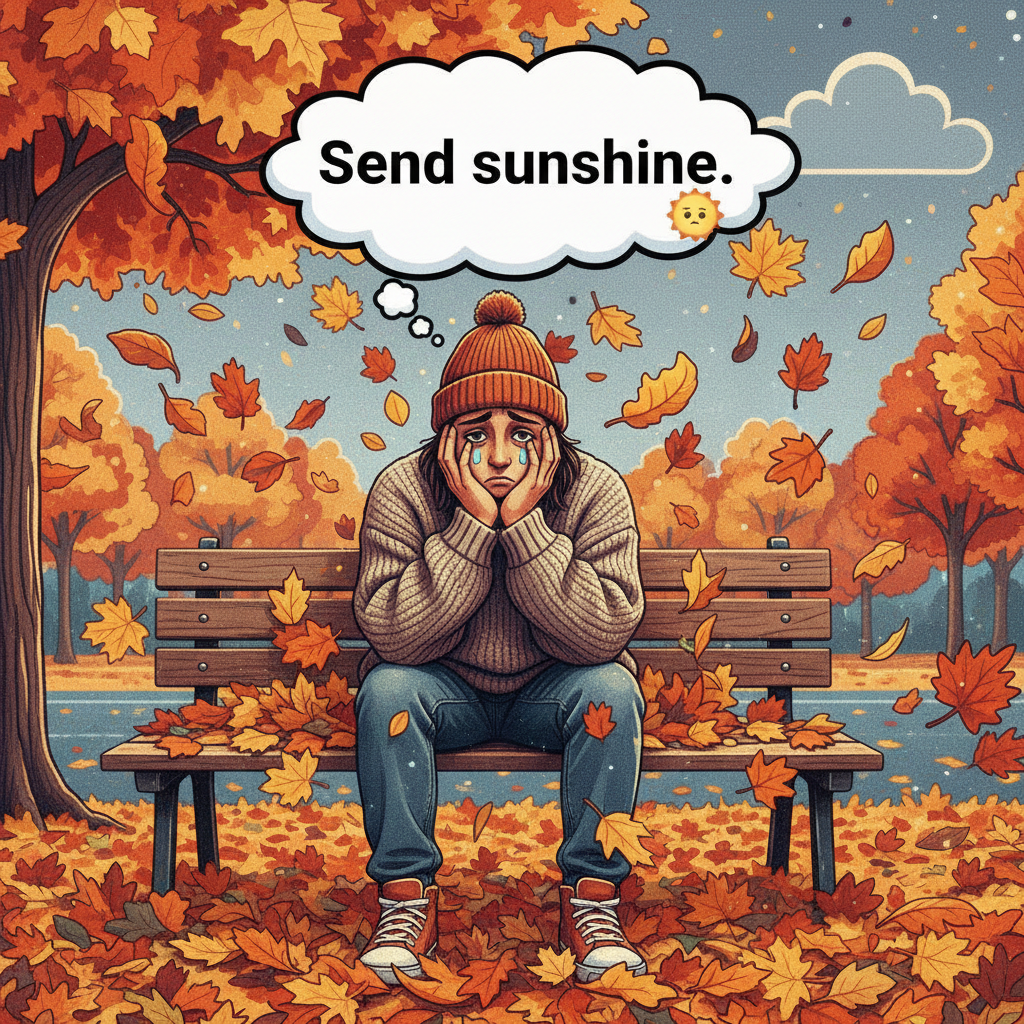 My brain during seasonal depression: 'Is it fall or is it just my soul wilting?' 🍂💀