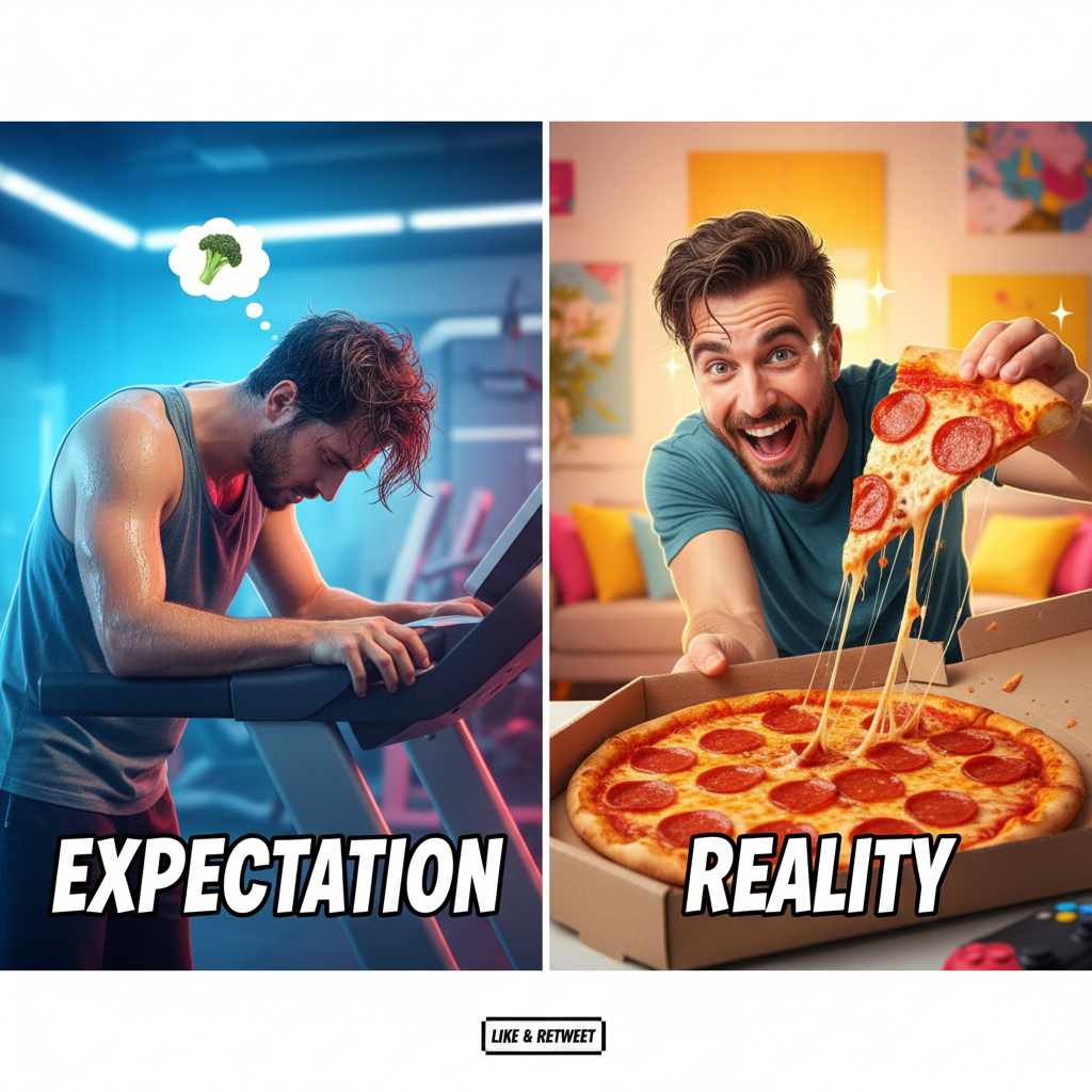 Me after 5 mins on the treadmill vs. me seeing a pizza: Peak performance achieved. 💪🍕