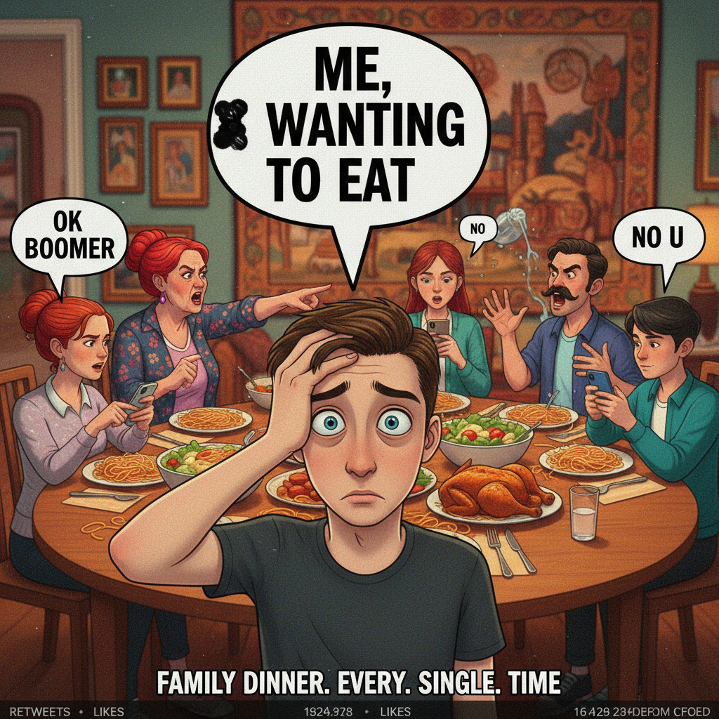 Holiday dinner: where 'pass the salt' turns into a 30-minute debate about politics.