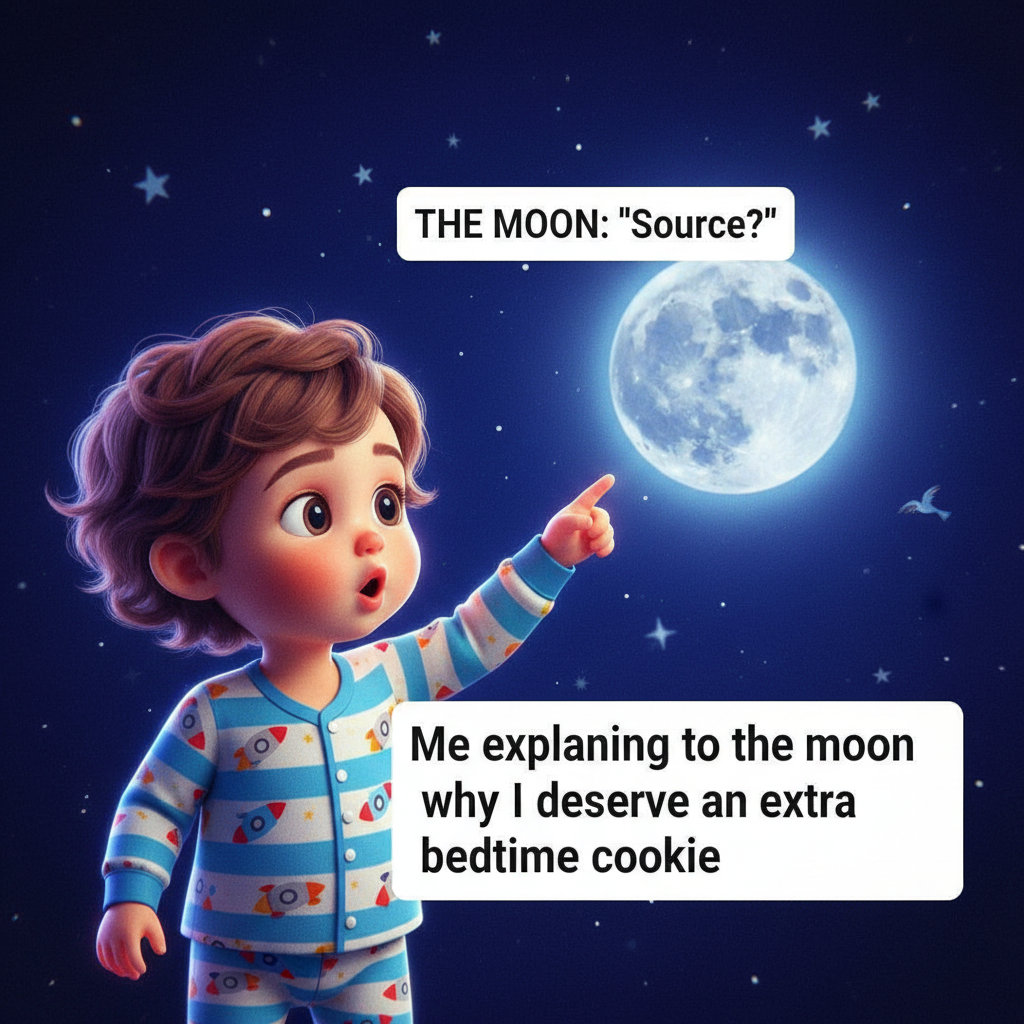 My toddler just asked if the moon was 'sleeping.' I'm not even mad, that's adorable.
