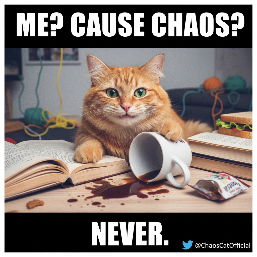 My cat just knocked my coffee over, stared me dead in the eyes, then purred. Zero regrets.