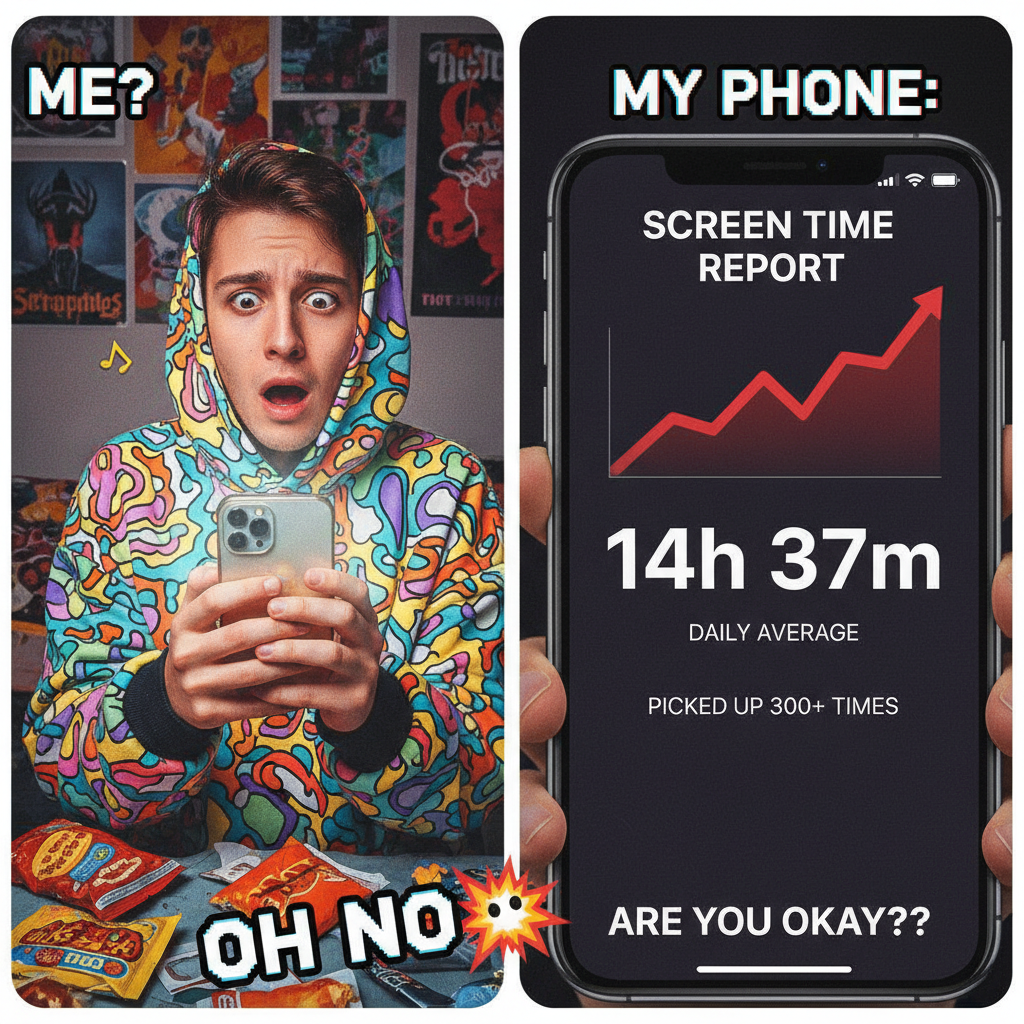 My screen time report just called me out. I spend more time scrolling than I do sleeping. Send help.