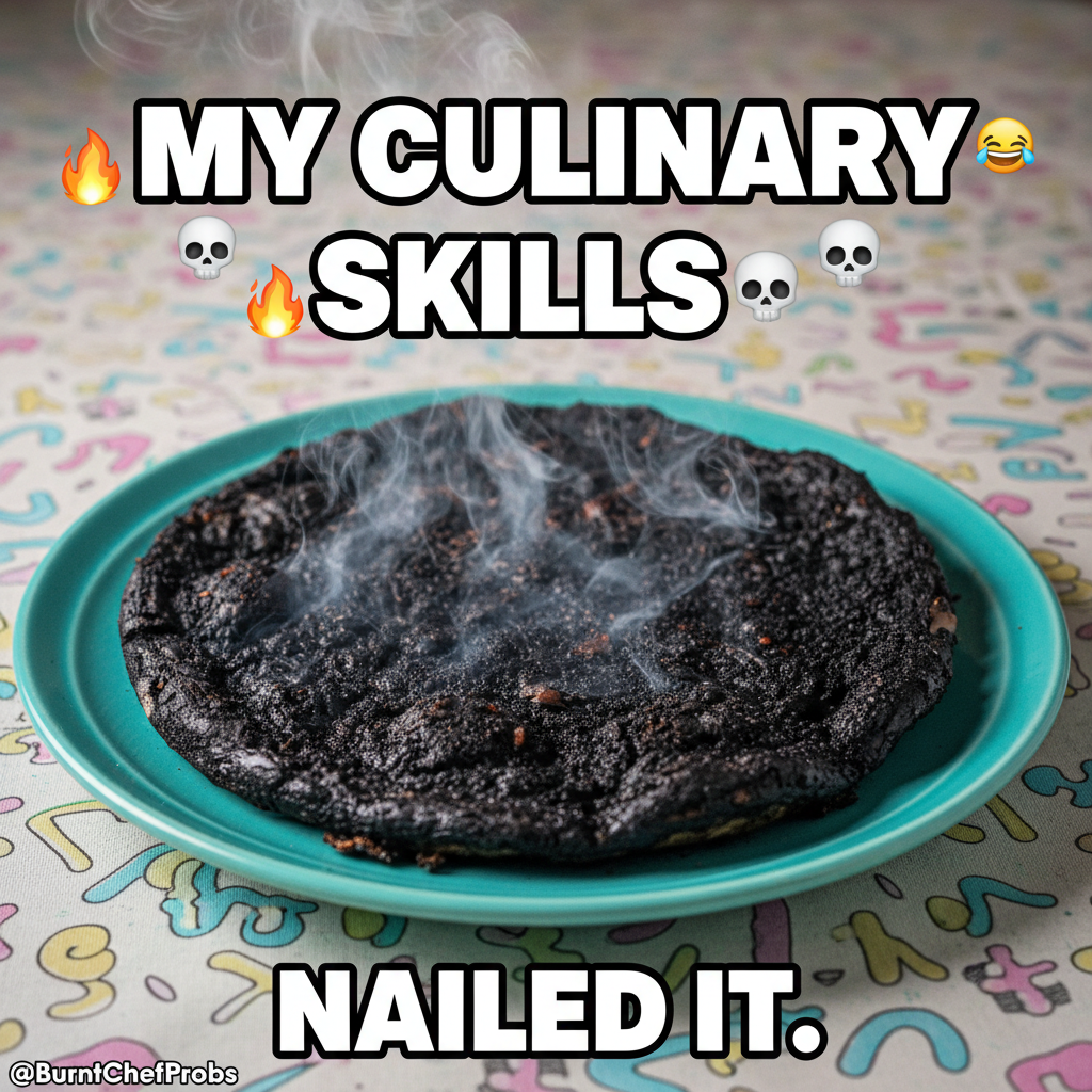 My 'gourmet' dinner turned into a charcoal briquette. Send help.