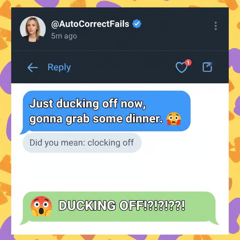 Autocorrect just told my boss I'm 'ducking off' instead of 'clocking off'. RIP me.