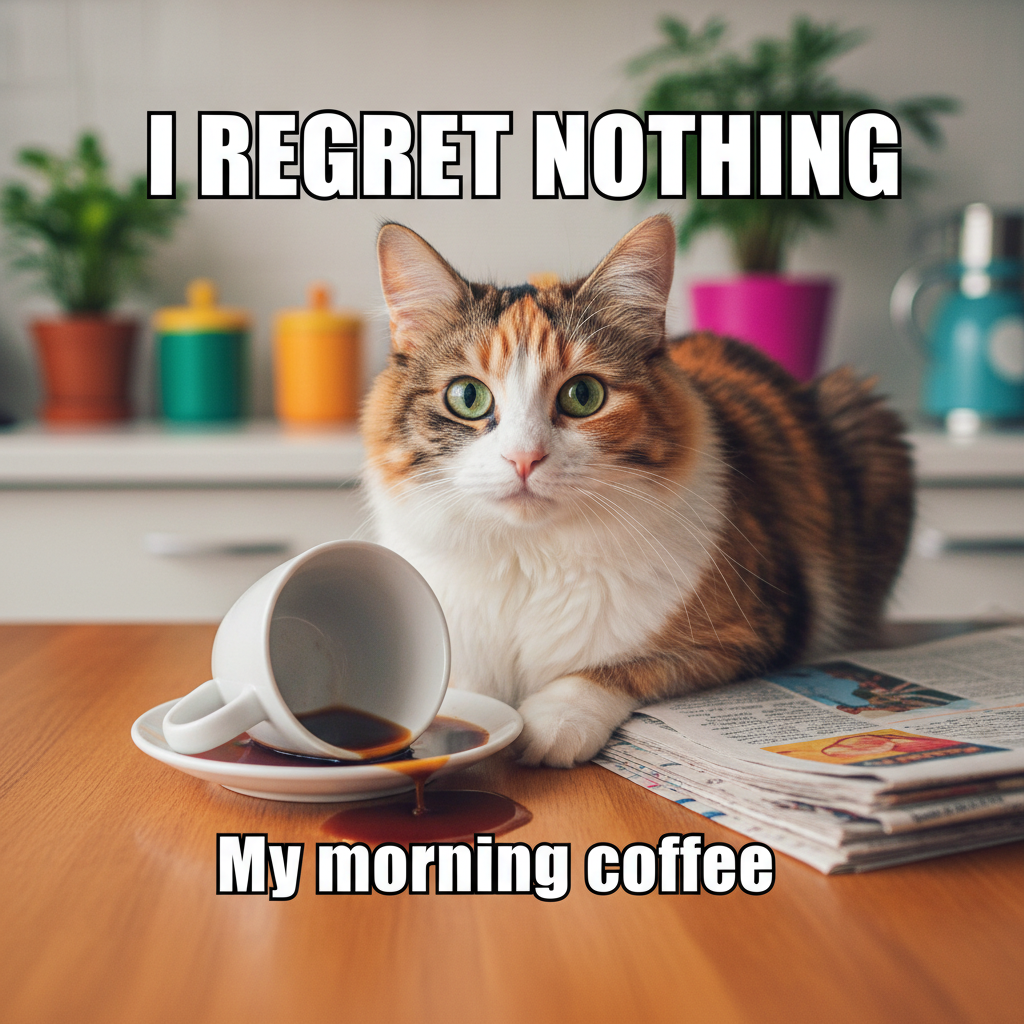 My cat just knocked over my coffee while staring me dead in the eyes. The audacity. #PetLife