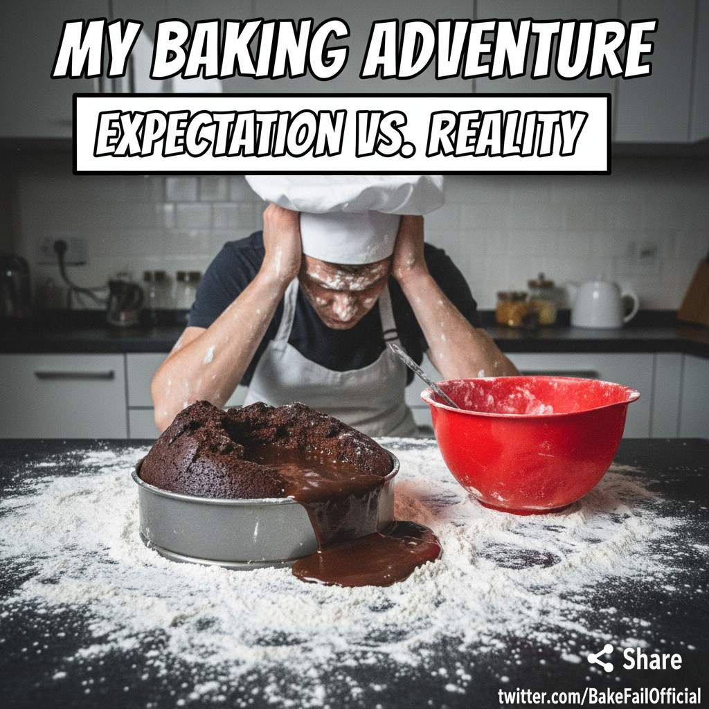 Tried to make a cake from scratch. Now my kitchen looks like a flour bomb went off. #CookingFail