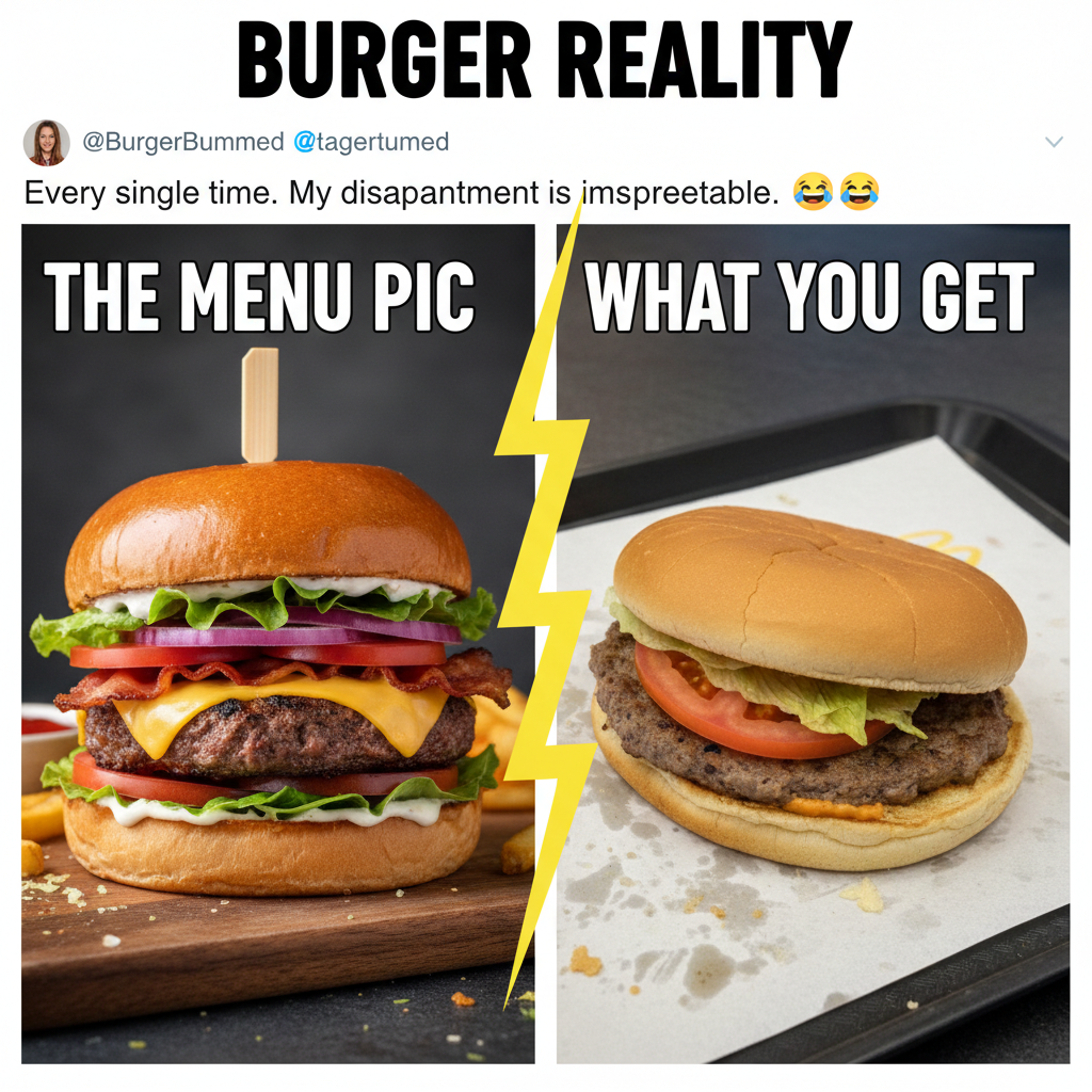 Ordered a gourmet burger, got a patty so thin it's questioning its own existence. #FoodDeliveryFail