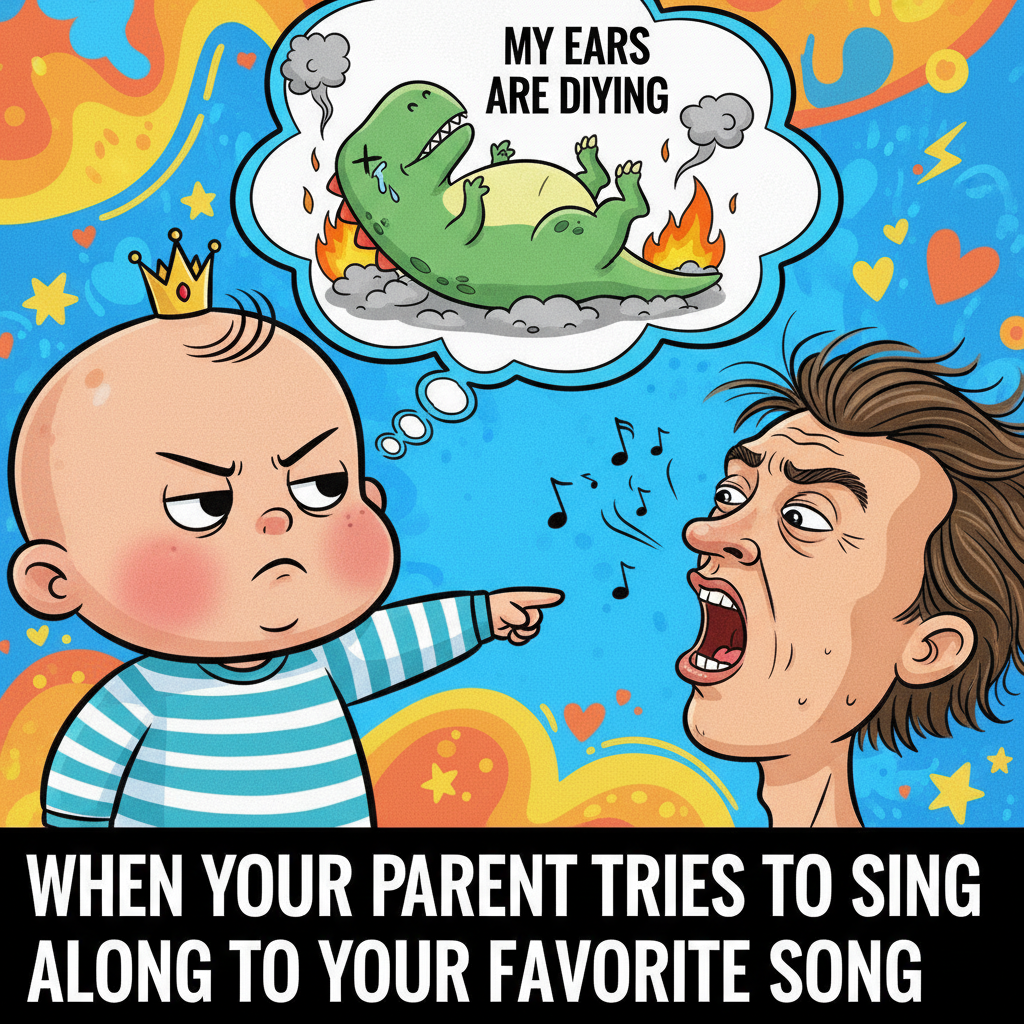 My toddler just told me my singing sounds like a 'dying dinosaur.' Can't argue with that logic.