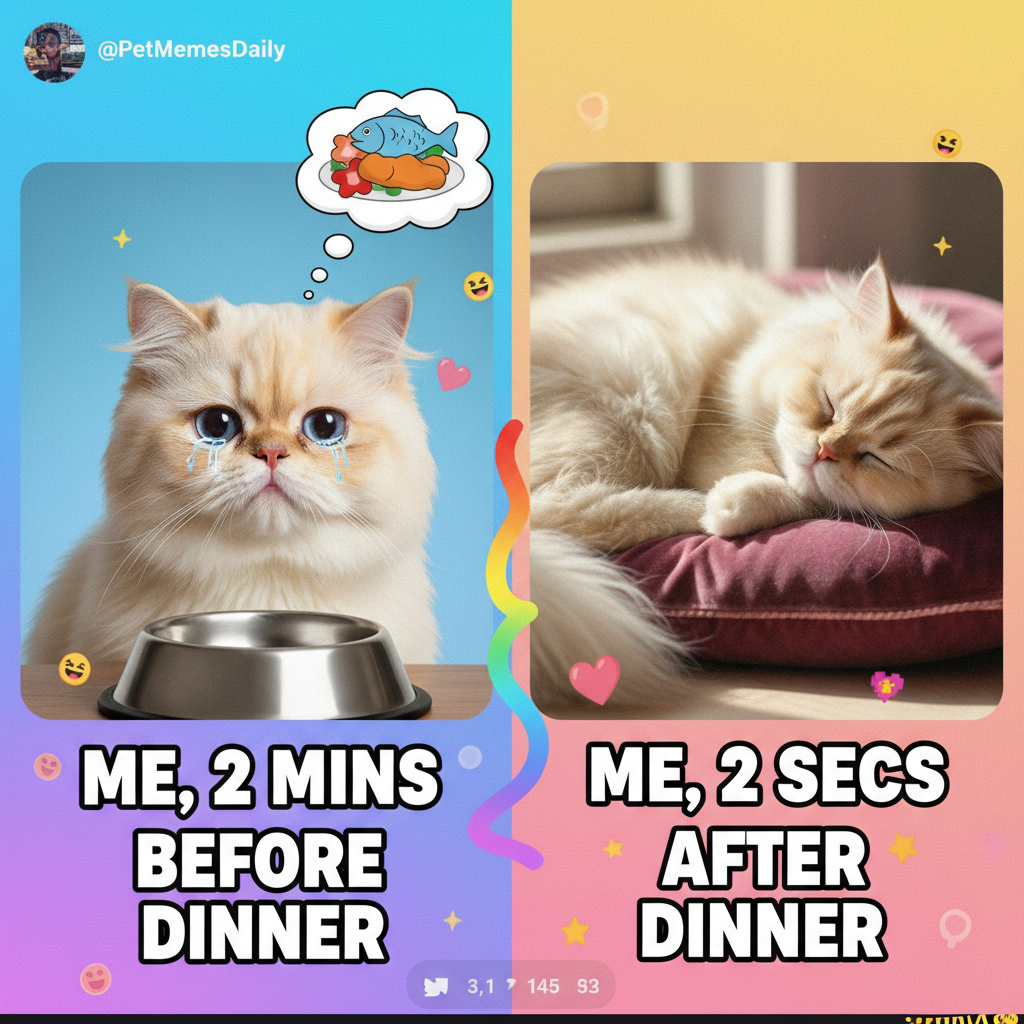 My pet: *sleeps 20 hours a day* Also my pet: 'I'm starving, feed me, I'm dying!'