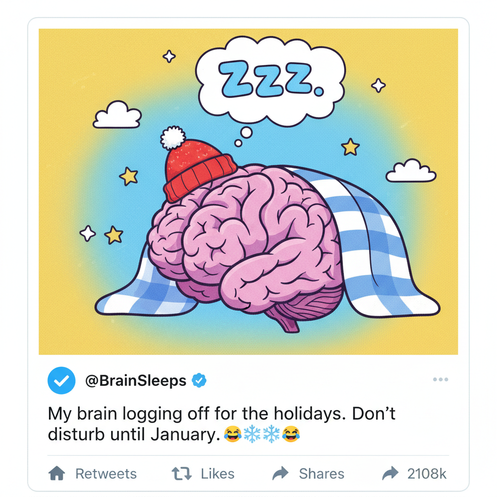 My brain cells during winter: 'Hibernate? Yes. Function? No.'