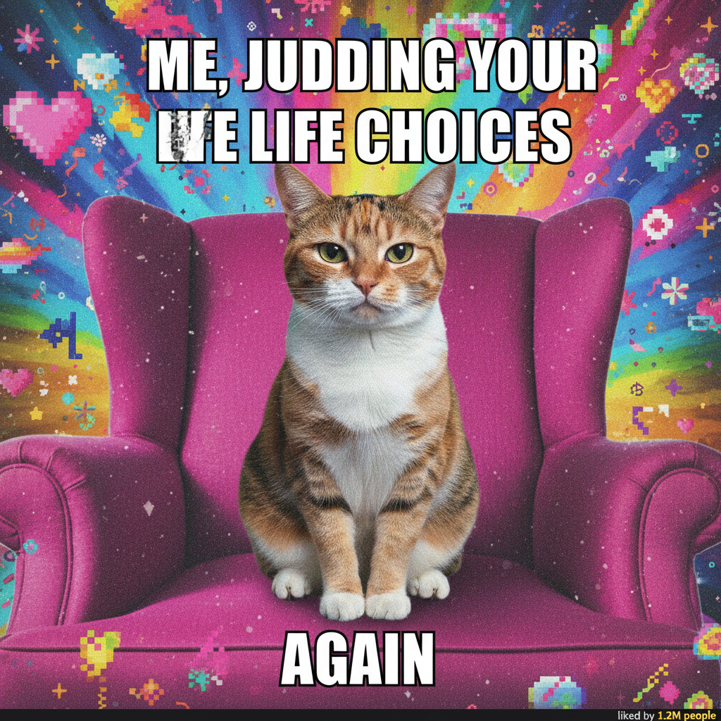 My cat just judged my life choices. Again. Send help. 🐾