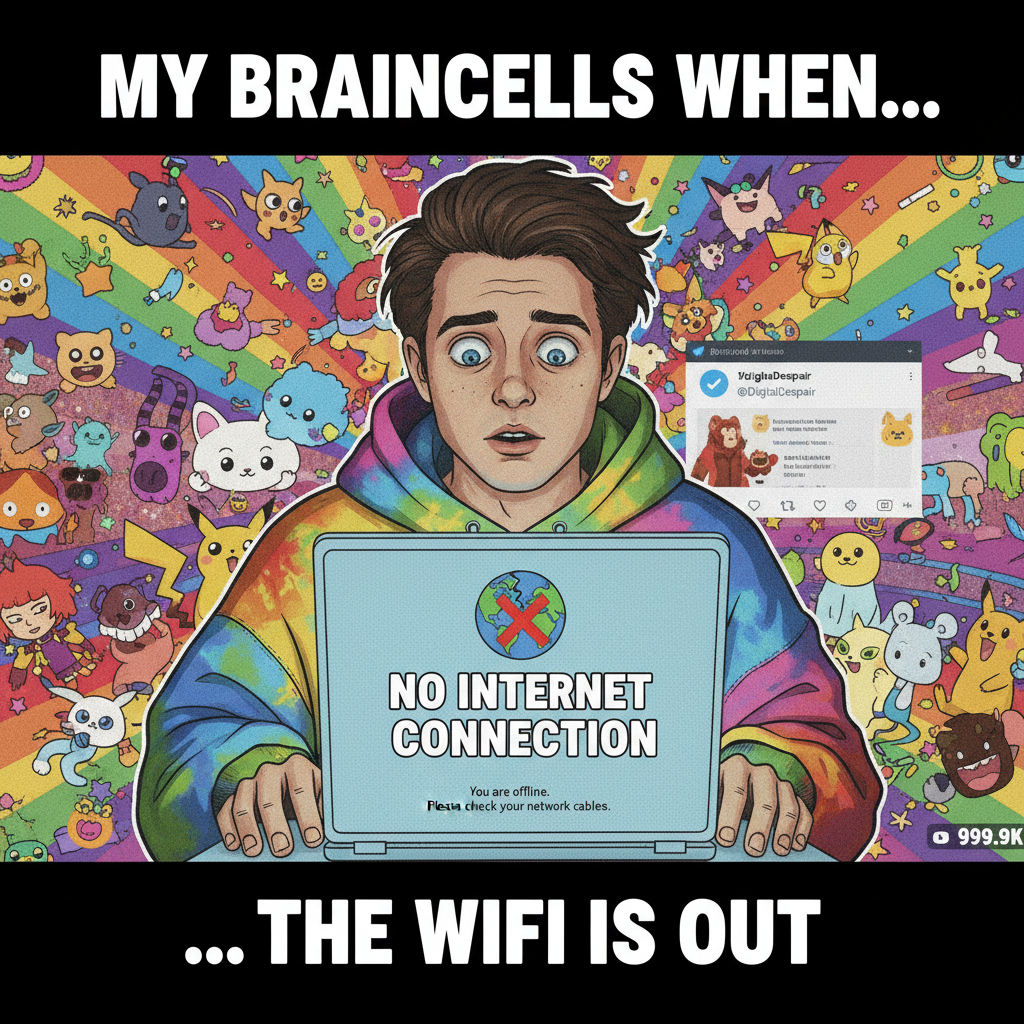 WiFi goes down: My brain immediately forgets how to exist offline.