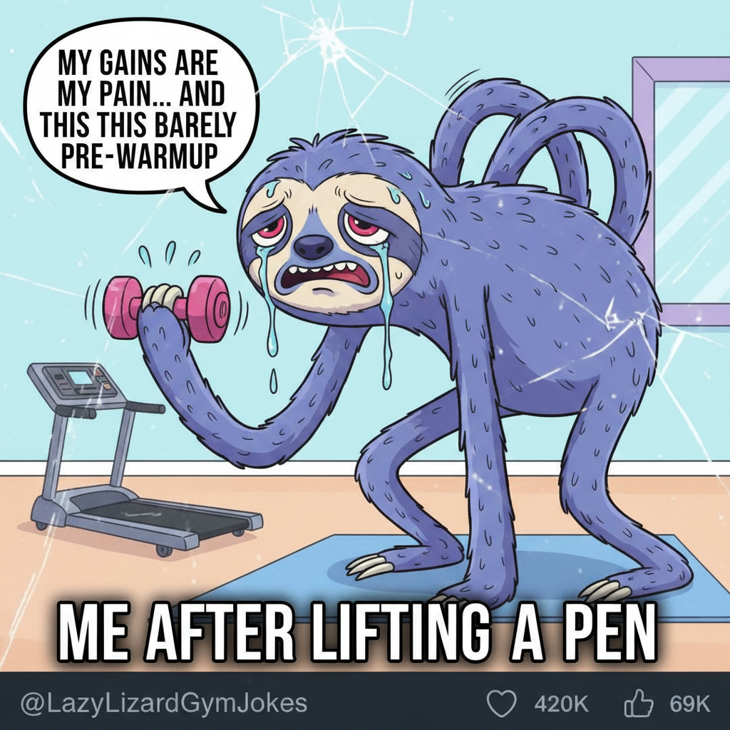 Went to the gym. Did one rep. Now I'm sore for a week. Send help.