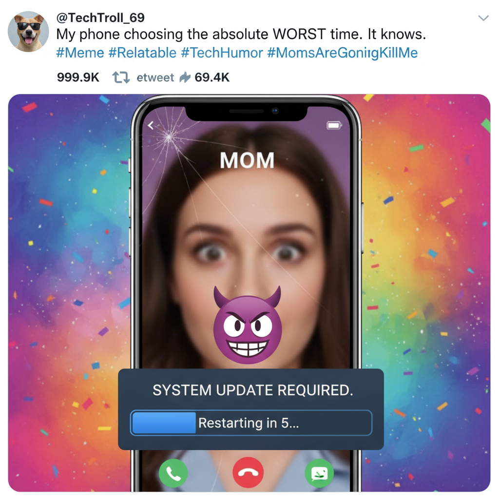 My phone just tried to update mid-call. I'm pretty sure I heard it laugh.