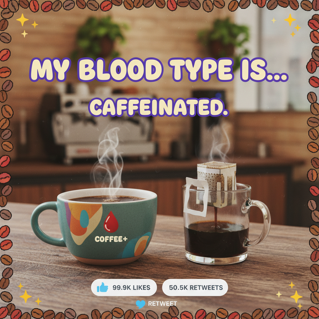 My blood type is coffee. And maybe a little bit of sarcasm.