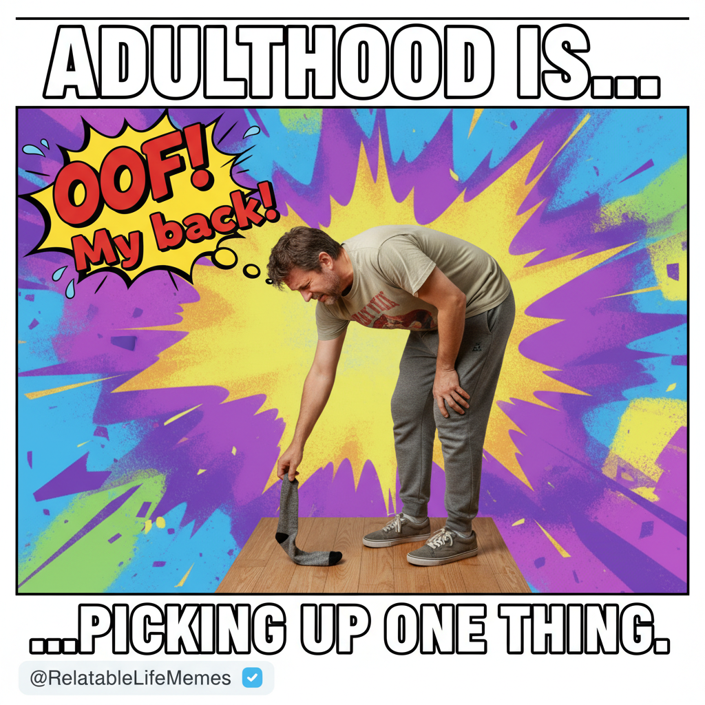 Adulting is just making weird noises when you bend down and hoping no one heard.