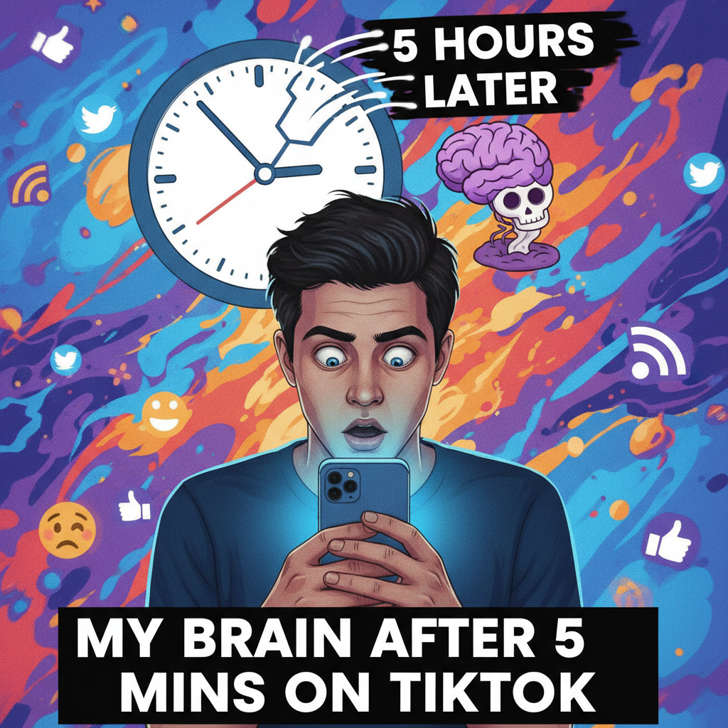 Me: 'Just five more minutes on TikTok.' *3 hours later* My brain cells: 📉