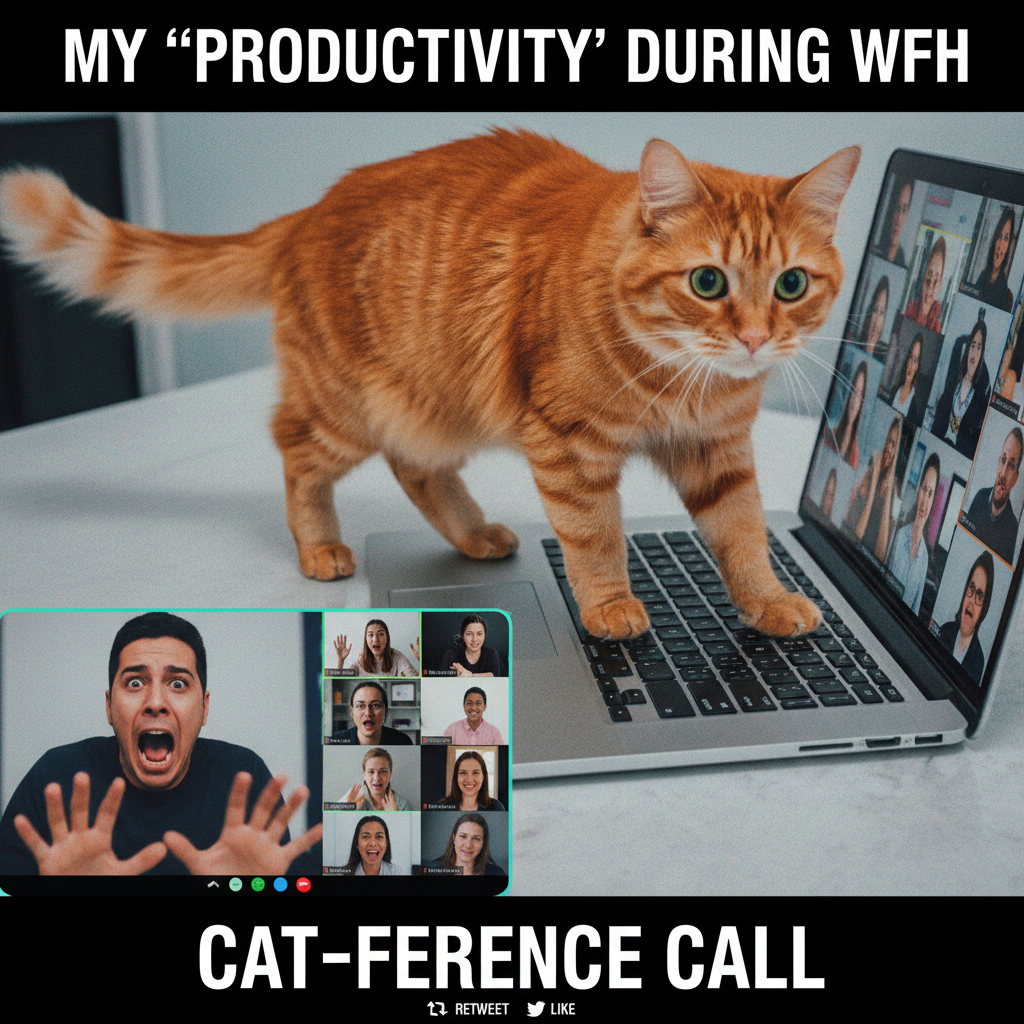 My camera is off in this Zoom meeting, but my cat just walked across my keyboard. Pray for me.