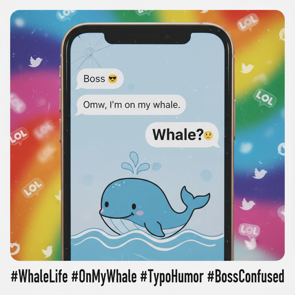 Autocorrect changed 'I'm on my way' to 'I'm on my whale.' Boss thinks I'm going to sea world.