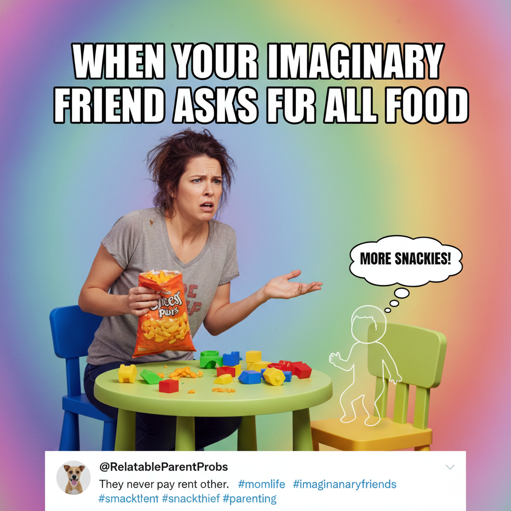 My kid just asked if their imaginary friend could have a snack. I said yes. Send wine.