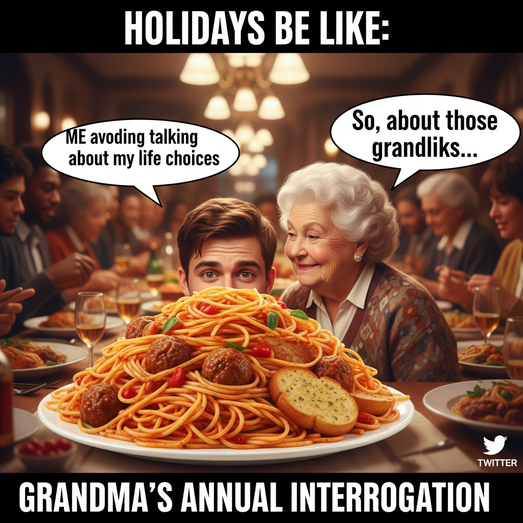Grandma's asking about my love life again. Send reinforcements and gravy.