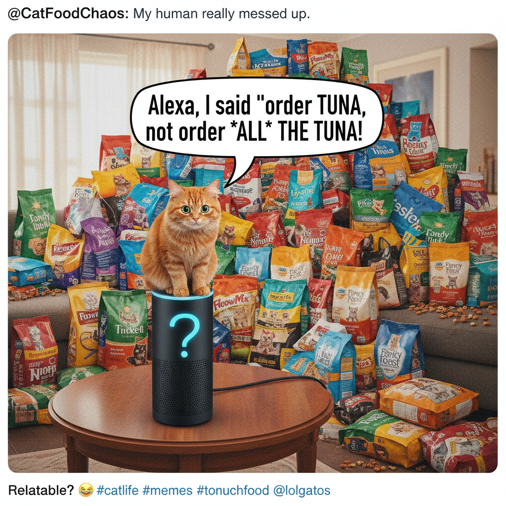 My smart speaker just ordered 20 pounds of cat food because I sneezed. I don't own a cat.