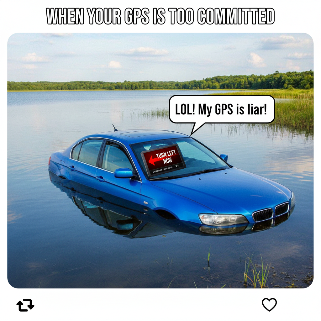GPS told me to turn left into a lake. My car is now a submarine. 0/10, do not recommend.