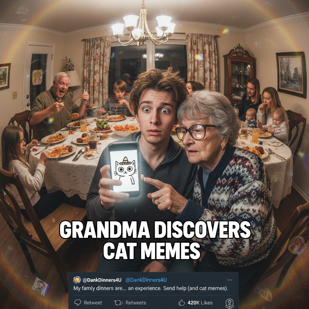 Grandma just asked if my 'internet friends' are coming to dinner. Send wine.