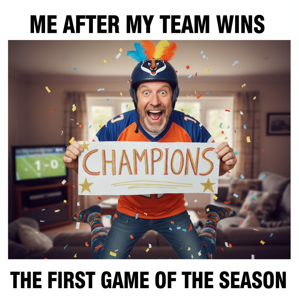 My team won a regular season game and I'm already planning the championship parade.
