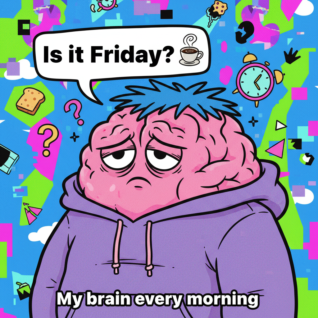 My brain on Monday morning: 'Are you sure it's not Friday yet?'