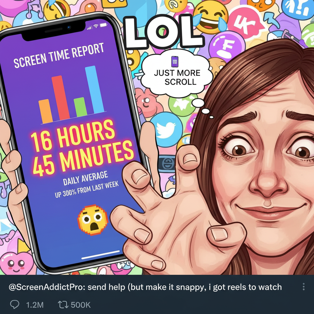 My screen time report just called me out. I need an intervention... or more TikToks.