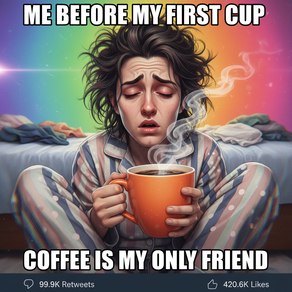 Monday morning: My brain is still in weekend mode, but my body is already on its 3rd coffee.