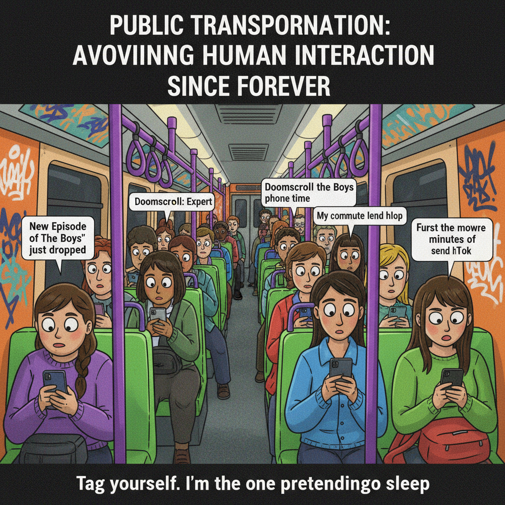 Public transport is just a social experiment to see how long we can all avoid eye contact.